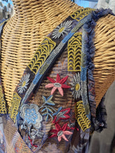 Load image into Gallery viewer, Johnny Was Blue Nylon Floral sheer maxi Dress &amp; embroidery detail, Size M
