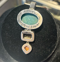 Load image into Gallery viewer, Lori Bonn 925 amazonite,citrine,sunstone Necklace, NEW!
