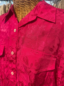 STAUD Fuschia viscose/rayon Floral NWT! Top, Size M