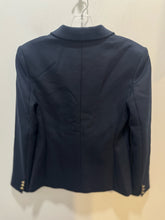 Load image into Gallery viewer, Maje Navy Poly Ribbed gold button detail Blazer
