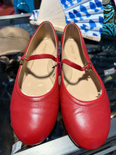 Load image into Gallery viewer, Gianvito Rossi Red Leather Flat W/gold Buckle Shoe, Size 42
