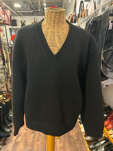Load image into Gallery viewer, Prada Black Cashmere Blend vneck chunky Sweater
