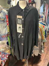 Load image into Gallery viewer, Andrea Geer Black Linen Patchwork button down Gently Worn Top, Size S
