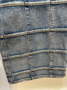 Cynthia Rowley Blue Cotton patchwork High Waist wide leg Jeans, Size 26