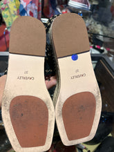 Load image into Gallery viewer, Caverley Beige &amp; Black Espadrille W/ Eyelets sandal, Size 37
