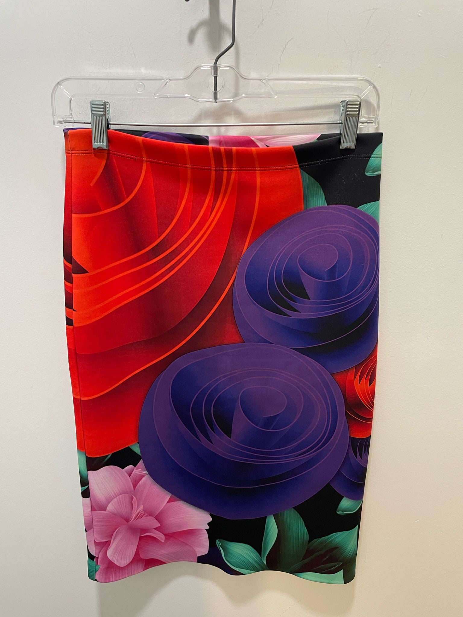 Clover Canyon multi color Stretch blend tropical print pencil Skirt, Size M