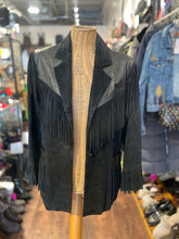 Load image into Gallery viewer, Wilsons Vintage Leather Black Suede &amp; leather fringe Fringe Jacket
