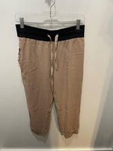 Load image into Gallery viewer, MONCLER Tan &amp; Black Poly Blend Jogger Pant, Size 42
