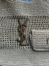 Load image into Gallery viewer, Saint Laurent Natural Raffia Logo Large Purse, duster included
