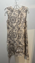 Load image into Gallery viewer, Brunello Cuccinelli Taupe &amp; Cream Silk Floral Sleeveless flowy Dress, Size L

