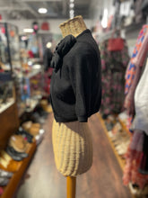 Load image into Gallery viewer, Moschino Cheap&amp;Chic Black Wool flower Cropped cardigan Sweater, Size S
