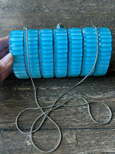 Load image into Gallery viewer, La Regale Blue Glass Mosaic clutch Purse W/removable chain strap
