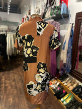 Load image into Gallery viewer, Malene Birger terracotta &amp; black Silk Floral Slip included short sleeve Dress, Size 34
