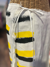 Load image into Gallery viewer, Marni white,black&amp;yellow Cotton brush strokes Wrap aroud waist frayed Skirt
