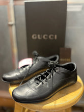 Load image into Gallery viewer, GUCCI Black Leather lace up Sneaker W/ BOX, Size 7.5
