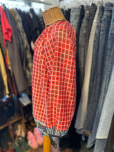 Load image into Gallery viewer, Comme des Garcons Red Blend Checkered V cut longsleeve Top, Size S
