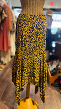 Load image into Gallery viewer, Ganni Marigold Viscose Floral assym. accent elastic waist Skirt, Size 36
