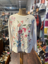 Load image into Gallery viewer, Johnny Was Cream Cotton floral embroidered Sweater, Size S
