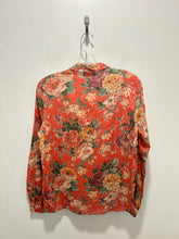 Load image into Gallery viewer, SEZANE orange &amp; green 100% cotton Floral Button up Top, Size 36
