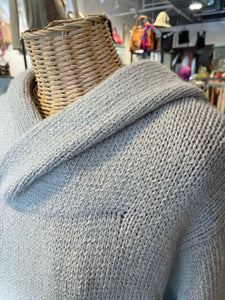 Lauren Manoogian Taupe superfine merino wool solid Hood front pocket Sweater, Size XS
