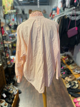 Load image into Gallery viewer, A Shirt Thing Peach Cotton Longsleeve Ruffle Top, Size M
