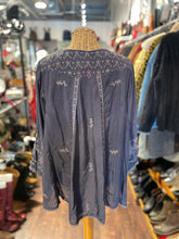 Load image into Gallery viewer, Johnny Was Dusty Blue Cotton Blend embroidery Longsleeve Button Up Top, Size L
