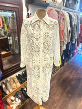 Load image into Gallery viewer, Alessandro Enriquez White Cotton Blend lace duster Top

