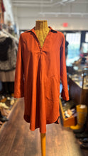 Load image into Gallery viewer, Brochu Walker terracotta Poly Blend pocket Longsleeve Dress
