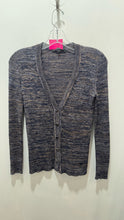 Load image into Gallery viewer, GUCCI Navy &amp; Brown Cotton &amp; Wool Ribbed cardigan longsleeve Sweater, Size S
