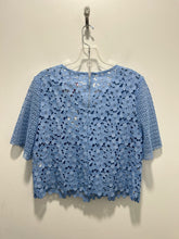 Load image into Gallery viewer, Milly Sky Blue Poly Floral Lace NWT! Layering Top, Size M
