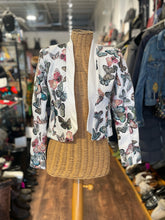 Load image into Gallery viewer, L'agence white &amp; multi 100% cotton Butterflies open style embroidered Blazer, Size 00
