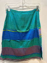 Load image into Gallery viewer, dosa green, blue &amp; pink Silk Stripe Sparkle Skirt, Size 2=Medium
