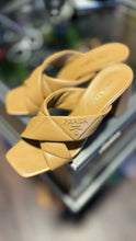 Load image into Gallery viewer, Prada Camel Leather Size 39.5 Open Toe heel Shoe

