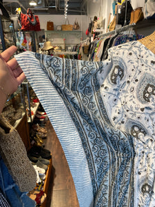 Pax Philomena white & blue Cotton Floral kaftan Dress, Size One Size