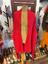 Load image into Gallery viewer, Issey Miyake Red Silk Pleats crinkle shawl
