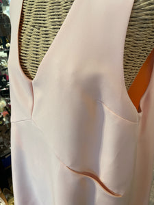 Vivian Chan Shaw Peach Poly & Silk Sleeveless Made in USA Dress, Size L