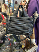 Load image into Gallery viewer, Daniella Lehavi Black Leather Hexagon texture Size Small Detachable strap Purse
