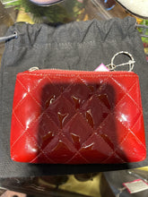 Load image into Gallery viewer, CHANEL Red patent leather Quilted coin purse, Vintage, Duster Incl.
