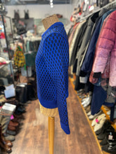 Load image into Gallery viewer, T Alexander Wang Blue &amp; Black Polypropylene &amp; Cotton Cable Knit Sweater, Size S
