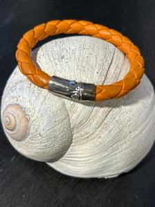 John Hardy Gently Worn orange & silver Leather Bracelet with duster