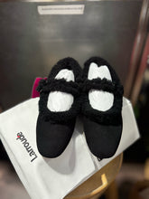Load image into Gallery viewer, Larroude Black Suede W/sherpa detail mary jane Flats Shoe W/Box, Size 9.5
