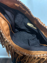 Load image into Gallery viewer, en shalla Tan Leather fringe crossbody Purse

