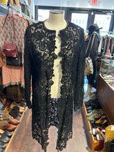 Load image into Gallery viewer, Ralph Lauren Black Polyester lace layering top open front, Size 10
