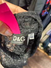 Load image into Gallery viewer, Dolce &amp; Gabbana Black Lace Floral Button up sheer Top, Size 44
