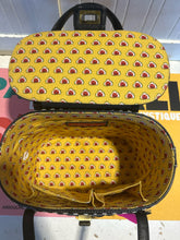 Load image into Gallery viewer, Isabella Fiore Black and white Leather Floral hand bag, Vintage
