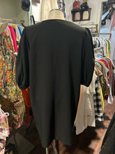Load image into Gallery viewer, Ganni Black Poly Blend puff sleeve Zip Up Dress, Size 40
