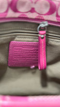 Load image into Gallery viewer, Coach Pink Leather &amp; Canvas Logo Size Medium shoulder bag Purse
