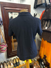 Load image into Gallery viewer, Tory Burch Navy Cotton quarter button Polo Top

