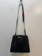 Load image into Gallery viewer, Salvatore Ferragamo Black Leather shiny shoulder bag Vintage Purse
