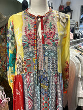 Load image into Gallery viewer, Johnny Was Yellow Multi Rayon mix print Floral flowy Dress, Size XS
